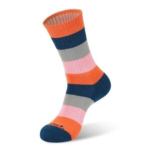 Womens And Mens 1 Pair Athletic Skate Cushion Crew Socks Sorted Block Pink